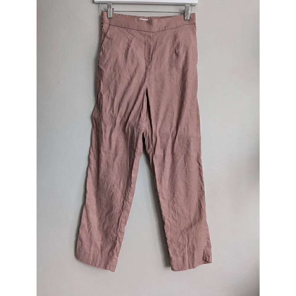 Aritzia Babaton cropped linen blend pants size 2